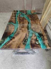 Meja Kayu Solid Epoxy resin