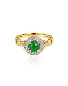 750 YELLOW GOLD DIAMOND & JADE Ring (EC001125YGR)