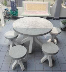 Stone Table, Stools & Bench – Can Sold Separately