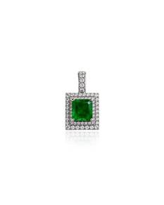 750 WHITE GOLD DIAMOND & JADE Pendant (EC00136WGP)