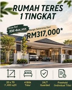 *Harga Terhad!!* Single Storey 4+2Bilik FREEHOLD / FULL LOAN / GUARDED