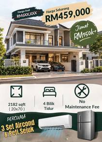 *FREE Aircond PetiSejuk* Rumah 2-Tingkat 0 Entry Cost [Guarded Gated]