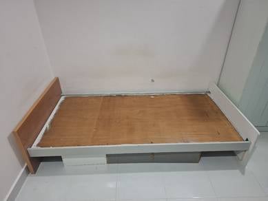 Reinforced wooden single bed frame heavy duty