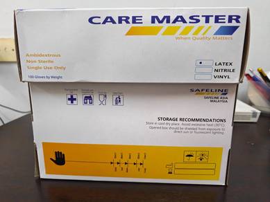 CareMaster Latex Disposable Gloves Medium Size Box
