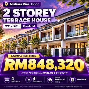 Mutiara Rini 2 Storey Terrace House 22x70 Freehold 4R4B