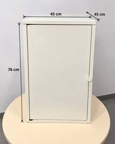 White Metal Storage Cabinet With Shelves