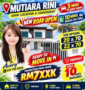 Mutiara Rini 2 Storey Terrace House Freehold 20x70 / 22x70 Ready Move
