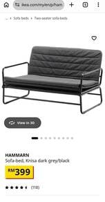 Sofa Bed - IKEA (Used) NO MATTRESS, ONLY FRAME