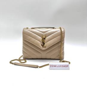 Preloved YSL Beige Loulou Shoulder Bag GHW