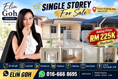 Melaka Krubong Jaya Single Storey Terrace Near Pay Fong School