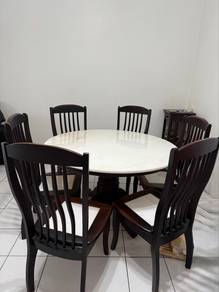 Original Marble dining table set + 6 chairs