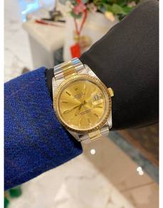 Rolex Oyster Perpetual Date Half 18K 750 Yellow Go