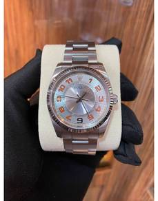 Rolex Air-King REF114234 Silver Dial With Orange