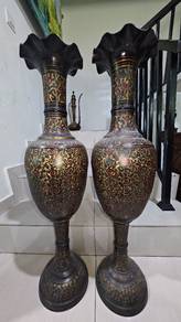 Authentic Handcrafted Pakistani Brass Floor Vases 