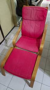 *Lower Price Today* Red IKEA Chair with Foot Rest