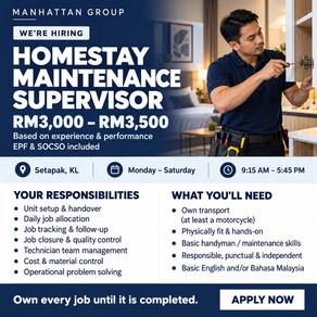 feature ad Homestay Maintenance Supervisor - Setapak