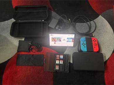 Nintendo switch oled set (neon) with accessories a