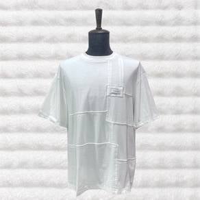 Feng Chen Wang White Paneled Logo-Patch Tee