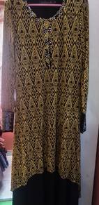 jubah hitam corak emas ✨