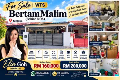 Melaka Bertam Malim Single Storey Terrace Fully Extended
