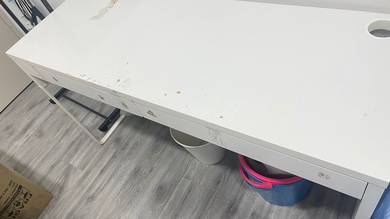 IKEA Sturdy Desk Two Drawers Cable Storage White