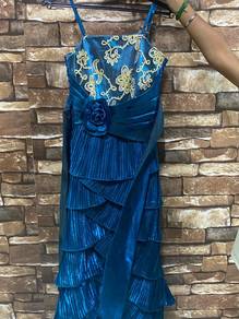 Layered Pleated Evening Gown 