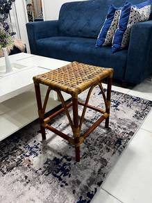 Antique vintage rattan stool chair