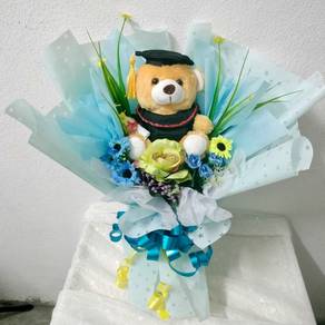 Artificial Flower & Convo Bear Hand Bouquet 