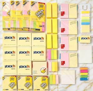 Sticky Notes Complete Set Assorted Sizes 