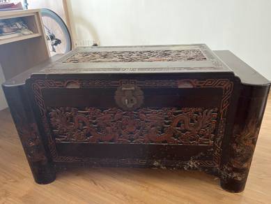Chinese dragon carved chest