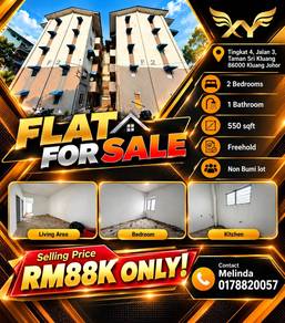 Direct Owner! Flat Taman Sri Kluang! Suitable own stay or investment
