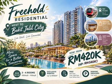 【LAST UNIT】3-4 Room FURNISH Beside Bukit Jalil & Puchong 420k Near MRT