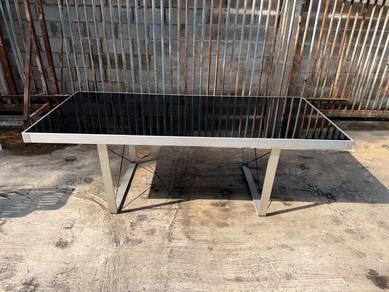7x3ft Aluminium  Glass Table Meja Dining Makan