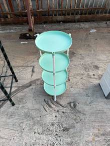 2.5ft Plastic Rack Shelves Side Meja Tray Table