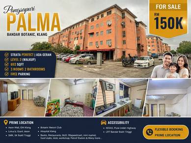 PRIME LOCATION! 3R2B Pangsapuri Palma, Bandar Botanic Selangor