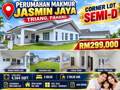 CORNER LOT Semi-D Perumahan Makmur Jasmin Jaya, Triang Pahang