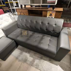 Sofa 3 seater + Stool PVC ✅ Free Penghantaran 