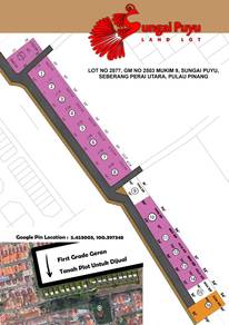 Bungalow Land Lot For Sale, Sungai Puyu, Butterworth, Individual Geran