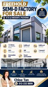 1.5Sty Semi-D Factory in D'25 Meranti Puchong