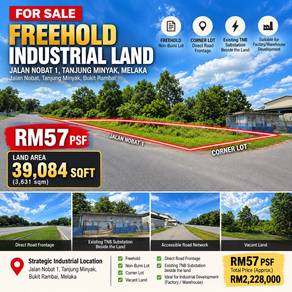 FREEHOLD Industrial Land Corner Lot 39,084 sqft Tanjung Minyak Cheng
