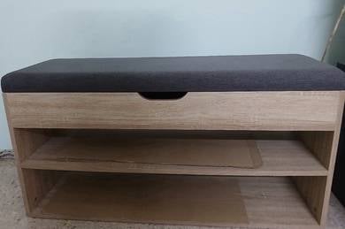 Shoe Bench W Storage (2-Tier) / kabinet kasut 