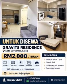 For Rent Gravit8 Residence, Kota Bayuemas, Klang