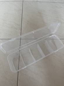 Clear plastic storage box