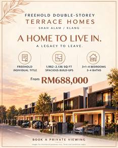 Freehold 2 Storey Terrace House @ Shah Alam