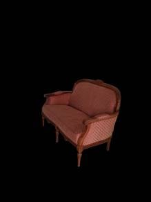 Classic 2-Seater Wooden Sofa With Cushions -Jati