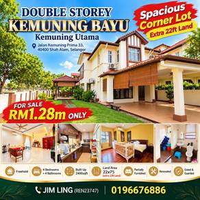 [Spacious 25ft Corner) 2 storey Kemuning Bayu, Kemuning Utama