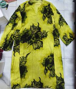baju kurung floral hijau 💚🖤