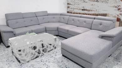 L Shape Fabric Sofa Set