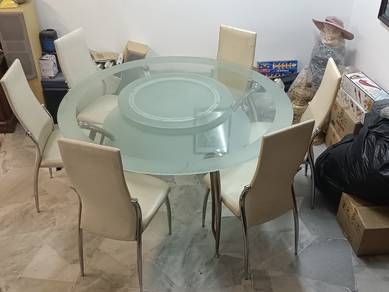 Glass dining table Meja makan kaca
