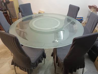 Glass dining table Meja makan kaca